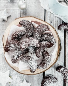 Brownie-Kipferl für die Weihnachtsbäckerei zu Hause