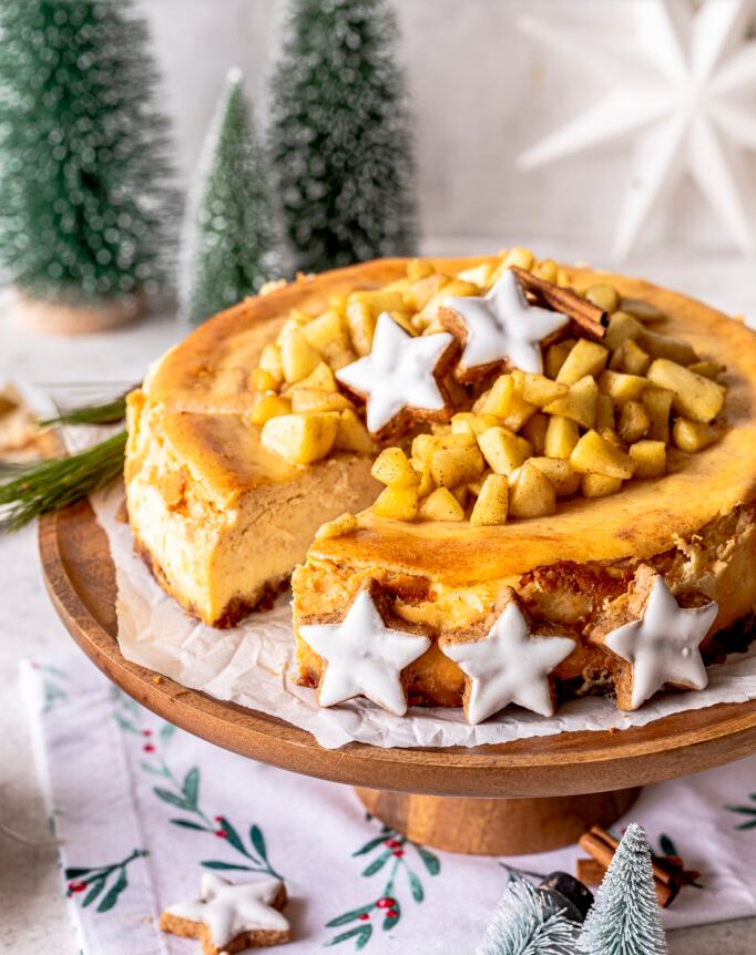 Weihnachtlicher Käsekuchen für die Weihnachtsbäckerei