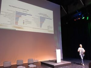 Niklas Oppenrieder erklärt beim V-Edge-Kongress den gesundheitlichen Nutzen einer pflanzenbetonten Ernährung.