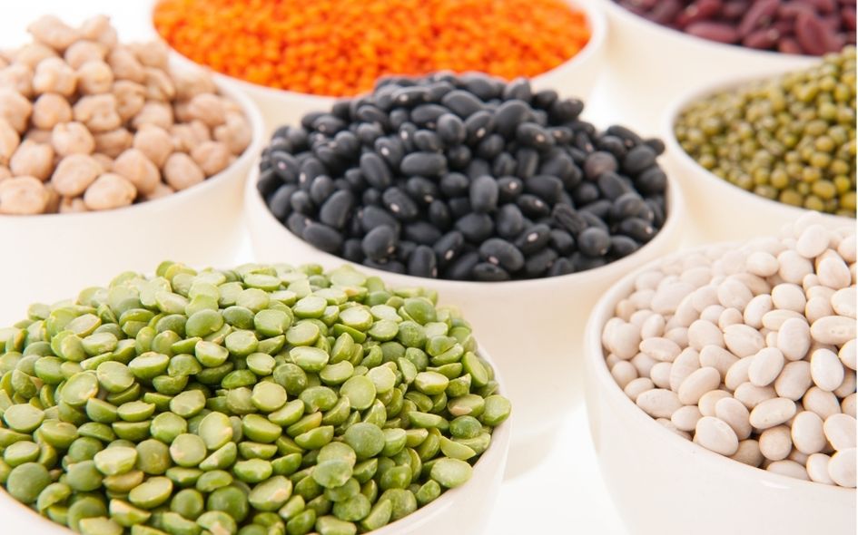 Mehrere Hülsenfrüchte, als Fleischersatz in der vegetarischen Küche